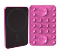 NTidea Magnetic Phone Case Mount with 2 Big Silicone Suction Cup for Mag Safe, Hands-Free Silicon Phone Snap with Higher Suction Power for Selfies and Videos, Non Slip Phone Accessories, Deep Pink