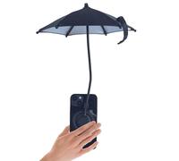 NTidea Magnetic Phone Umbrella for Sun with Universal Adjustable Ring Stand, Cellphone Holder with Outdoor Anti-Reflective Magnetic Umbrella Sun Shade for iPhone 16 15 14 Pro Max, Black