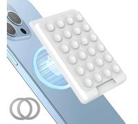 NTidea Magnetic Suction Phone Card Holder Mount for MagSafe, Phone Wallet, Compatible with iPhone MagSafe Case, Hands-Free Mirror Shower Smartphone Holder Accessory for TikTok Videos, Selfies, White