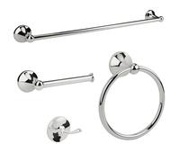 Ntipox 4 Piece Antique Chrome Bathroom Hardware Accessories Set,Towel bar Set 23.6 Inch Towel Bar Set,Towel Rack Set,Bathroom Towel Holder Set