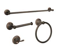 Ntipox 4 Piece Bathroom Hardware Set,23.6 Inch Towel Bar Set, Towel Ring, Toilet Paper Holder, Wall Mounted Bathroom Hardware Accessories Set (Oil Rubbed Bronze)