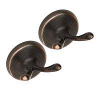 Ntipox Oil Rubbed Bronze Towel Hooks Antique, 2 Pack Coat Robe Hook Heavy Duty Bathroom Double Hook Wall Mounted, Hand Towel Hooks for Kitchen