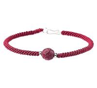 NTIYOU Bracelets Bracelet worry beads Carved Back Pattern Cinnabar Bead Lucky Weave Adjustable Unisex Talisman for Prosperity Money Good Beaded(Red)