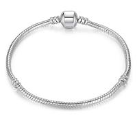 NTIYOU Bracelets Bracelets Women lady Girls Gift Snake Chain Bracelet Secure Heart Clasp Beads Charms Bracelet For Women Beaded