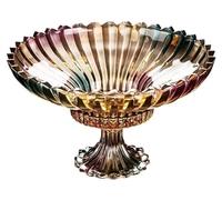 NTIYOU Fruit Bowl Countertop Fruit Vegetable Basket Bowl Large Capacity Stained Glass Fruit Plate Creative High Foot Snack Candy for Living Room Trays
