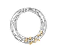 NTLX Guitar String Bracelet - Multi Strand Stackable Stretch Bracelets for Women - Bohemian Boho Bracelets - Music Lovers Fashion - Multi Color Strand Statement Bangles, Adjustable, Silver Cubic