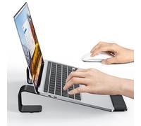 NTMY Laptop Stand for Desk with Wrist Support, Aluminum Computer Stand for Laptop,Ventilated Ergonomic Holder Mount Riser for MacBook Air/HP/Dell/Acer/Lenovo 10-17.3'' (Black)