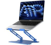 NTMY Portable Laptop Stand,Adjustable Folding Laptop Stand for Desk,Laptop Riser for Desk,Computer Notebook Stand Compatible with MacBook air pro, Acer,Lenovo,Dell(10-16")-Blue