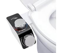 NTOEJA Hot and Cold Bidet Attachment, Non-Electric Cold Water Bidet Toilet Seat Attachment with Pressure Control, Retractable Self-Cleaning Dual Nozzles for Front and Back Cleaning