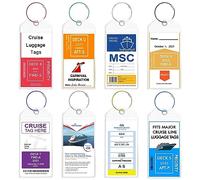 NTONPOWER 8 Pcs Luggage Tags for Suitcases with Zip Seal & Steel Loops - Cruise Accessories (3.5 x 7.4 in)