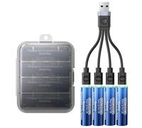 NTONPOWER Rechargeable Battery AA,1.5V Lithium AA Battery for Blink Outdoor Camera 4 Pack, 2100mWh with USB Cable, Long Lasting Rechargeable Li-ion for Xbox