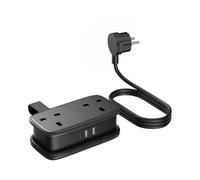 NTONPOWER UK to European Plug Adapter with 1.2M Extension Cable，2 Way Travel Extension Lead with 3 USB(2A+1C) Compact Travel Adapter for Germany France Spain Turkey Greece Iceland etc(Type E/F)