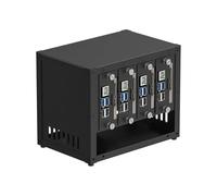 NTPHNB Upgraded Complete Enclosure for Raspberry Pi Cluster, Compatible with Pi 5, 4B, 3B+/3B, and Other B Models, House Up to 4×2.5" SSD, Support PoE/PoE+ HAT and Switch, 2 Cooling Fans