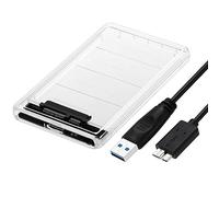 NTQinParts 2.5" SATA USB 3.0 Clear Hard Drive Disk HDD SSD Enclosure External Laptop Case for Samsung 870 EVO SATA III SSD 2.5” Internal Solid State Drive 250GB 500GB 1TB 2TB 4TB