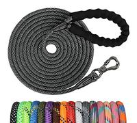 NTR Long Dog Leash, 50FT Check Cord with Swivel Lockable Hook and Comfortable Padded Handle for Dog Leash for Small Medium and Large Dogs Walking Training Hiking Camping Playing