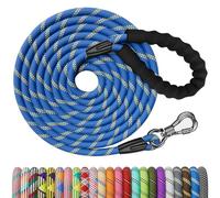 NTR Reflective Dog Lead with 360° Swivel Lockable Hook, 1/2 Inch 15 FT Mountain Dog Leash, Breaking Load: 1000 LB, Training Lead for Small, Medium and Large Dogs Playing, Camping, or Backyard