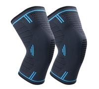 NTRH Knee Support Brace Compression Sleeves Men & Women - for Ligament Injury, Joint Pain, Arthritis, Meniscus Tear, ACL, Tendonitis, Running, Sports (L, Blue(Pairs))