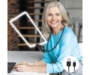 Ntrjtrss JBU-01 Hands Free Magnifying Glass with Light, 50 LED Large Reading Magnifier with Light, 26 x 19 cm, Rechargeable Full Page Magnifier with Flexible Gooseneck, Reading Magnifier for Seniors