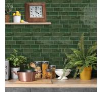 Ntrniva Sage Green Subway Tile Stickers, 3D Gel 10 Pack, 30.5x22.1cm