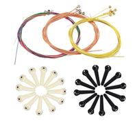 NTRUXZP 3 Sets Guitar Strings for Acoustic Guitar Strings Replacement Multicolor Steel Replacement Strings for Guitar,4 Sets Replacement Fixed Cone Tips