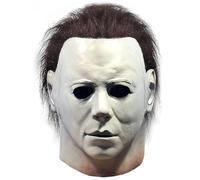 NTSWZYS Halloween Michael Myers Mask 2025 Horror Latex Full Head Mask Scary Adult Cosplay Costume for Party Props (White)