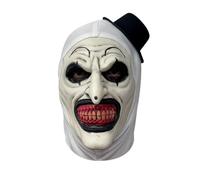 NTSWZYS Terrifier Art the Clown Mask 2025 Full Head Creepy Killer Masks for Halloween Party Props(Style 2-BlackWhite Hat)