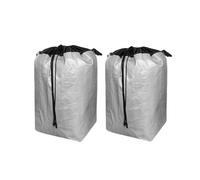 NTTCWSKJ 2pc Extra Large Durable Moving Bag with Small Handles - Waterproof & Thickened Woven Packing Bag with Drawstring, Reusable Heavy Duty Storage Bag (Grey)