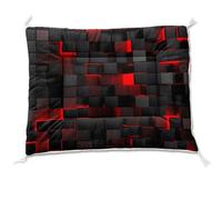 Nttopship Dog Bed Mat,Ultra Soft Fluffy Cat Bed for Pet Mat, Washable Fashion Dog Crate Beds Comfy Comfy Pet Sleeping Pad Sleeping Mattress for Medium Small Dogs(30"x26",Red Black)
