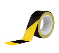 Ntulu Heavy Duty High Visibility Black & Yellow Floor Marking Tape 48mm x 10m Roll - Hazard Warning Tape for Safety, Caution, Lane Marking - Durable LDPE Adhesive Tape for Indoor Outdoor Use