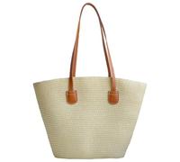 NTUQCAW Straw Beach Bag for Women Summer Beach Bag Large Beach Tote Bag Woman Shoulder Bag for Beach Travel Shopping Vacation Swim Pool Holiday Essentials Beach Tote Bags with Zipper (45cm*30cm*14cm)