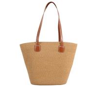 NTUQCAW Straw Beach Bag for Women Summer Beach Bag Large Beach Tote Bag Woman Shoulder Bag for Beach Travel Shopping Vacation Swim Pool Holiday Essentials Beach Tote Bags with Zipper (45cm*30cm*14cm)