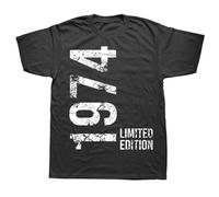NTUSLFPG Novelty Awesome 49th 49 Years Retro Vintage 1974 T Shirts Graphic Cotton Streetwear Short Sleeve Birthday Gifts T-Shirt Black L