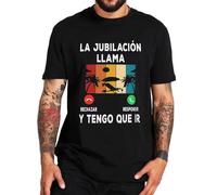 NTUSLFPG Retirement is Calling and I Have to Go T Shirt Funny Spanish Retired Papa Gift Tops Casual 100% Cotton O-Neck Size T-Shirts Black 3XL