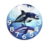 NTVOWPZO 10 Inch Wall Clock Orca Killer Whale Battery Operated Wall Clocks Silent Non-Ticking Round Wall Clock for Living Room Kitchen Home Office Wall Decorative Clock