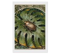 NTVOWPZO 5D Diamond Art Kits for Adults Beginners DIY Beetle Monstera Leaf Full Drill Diamond Painting Gem Art Kits Round Diamonds Dots Kit Paint by Numbers for Crafts Gift Home Wall Decor 8x12