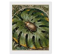NTVOWPZO 5D Diamond Art Kits for Adults Beginners DIY Beetle Monstera Leaf Full Drill Diamond Painting Gem Art Kits Round Diamonds Dots Kit Paint by Numbers for Crafts Gift Home Wall Decor 16x20