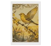 NTVOWPZO 5D Diamond Art Kits for Adults Beginners DIY Canary Jasmine Branch Full Drill Diamond Painting Gem Art Kits Round Diamonds Dots Kit Paint by Numbers for Crafts Gift Home Wall Decor 8x12