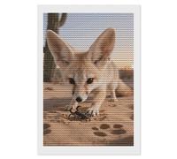 NTVOWPZO 5D Diamond Art Kits for Adults Beginners DIY Fennec Fox Digging Full Drill Diamond Painting Gem Art Kits Round Diamonds Dots Kit Paint by Numbers for Crafts Gift Home Wall Decor 8x12