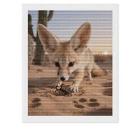 NTVOWPZO 5D Diamond Art Kits for Adults Beginners DIY Fennec Fox Digging Full Drill Diamond Painting Gem Art Kits Round Diamonds Dots Kit Paint by Numbers for Crafts Gift Home Wall Decor 16x20