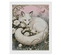 NTVOWPZO 5D Diamond Art Kits for Adults Beginners DIY Fox Camellia Cluster Full Drill Diamond Painting Gem Art Kits Round Diamonds Dots Kit Paint by Numbers for Crafts Gift Home Wall Decor 16x20