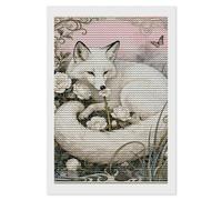 NTVOWPZO 5D Diamond Art Kits for Adults Beginners DIY Fox Camellia Cluster Full Drill Diamond Painting Gem Art Kits Round Diamonds Dots Kit Paint by Numbers for Crafts Gift Home Wall Decor 8x12