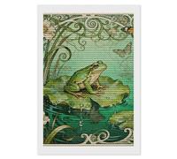 NTVOWPZO 5D Diamond Art Kits for Adults Beginners DIY Frog Lotus Pad Full Drill Diamond Painting Gem Art Kits Round Diamonds Dots Kit Paint by Numbers for Crafts Gift Home Wall Decor 8x12