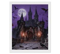 NTVOWPZO 5D Diamond Art Kits for Adults Beginners DIY Gothic Castle Night Full Drill Diamond Painting Gem Art Kits Round Diamonds Dots Kit Paint by Numbers for Crafts Gift Home Wall Decor 16x20