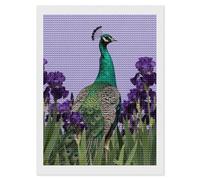 NTVOWPZO 5D Diamond Art Kits for Adults Beginners DIY Green Peafowl by Iris Full Drill Diamond Painting Gem Art Kits Round Diamonds Dots Kit Paint by Numbers for Crafts Gift Home Wall Decor 12x16
