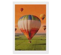 NTVOWPZO 5D Diamond Art Kits for Adults Beginners DIY Hot Air Balloon Fleet Full Drill Diamond Painting Gem Art Kits Round Diamonds Dots Kit Paint by Numbers for Crafts Gift Home Wall Decor 8x12