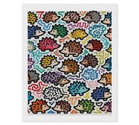 NTVOWPZO 5D Diamond Art Kits for Adults Beginners DIY Little Hedgehog Graffiti Full Drill Diamond Painting Gem Art Kits Round Diamonds Dots Kit Paint by Numbers for Crafts Gift Home Wall Decor 16x20
