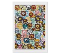 NTVOWPZO 5D Diamond Art Kits for Adults Beginners DIY Little Lion Doodle Full Drill Diamond Painting Gem Art Kits Round Diamonds Dots Kit Paint by Numbers for Crafts Gift Home Wall Decor 8x12
