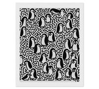 NTVOWPZO 5D Diamond Art Kits for Adults Beginners DIY Little Penguin Doodle Full Drill Diamond Painting Gem Art Kits Round Diamonds Dots Kit Paint by Numbers for Crafts Gift Home Wall Decor 16x20