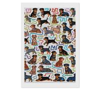 NTVOWPZO 5D Diamond Art Kits for Adults Beginners DIY Little Rottweiler Doodle Full Drill Diamond Painting Gem Art Kits Round Diamonds Dots Kit Paint by Numbers for Crafts Gift Home Wall Decor 8x12