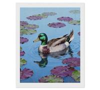 NTVOWPZO 5D Diamond Art Kits for Adults Beginners DIY Mallard on Water Lily Full Drill Diamond Painting Gem Art Kits Round Diamonds Dots Kit Paint by Numbers for Crafts Gift Home Wall Decor 16x20